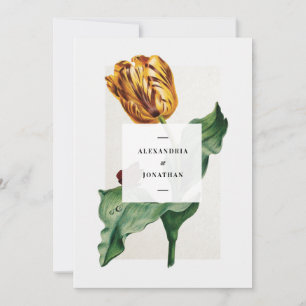 Modern Tulip Foral Wedding bewaar de datum Kaart