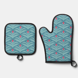 Modern tulpenpatroon ovenwant & pannenlap set