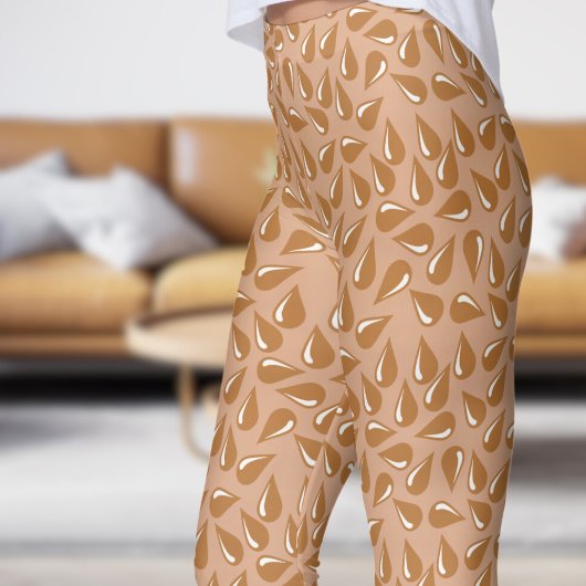 Modern Tumbleweed Brown Flick Pattern Leggings