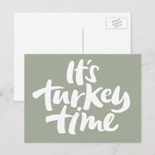 Modern Turkey Time Thanksgiving Invitation Uitnodiging Briefkaart