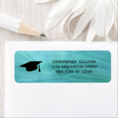 Modern Turquoise Afstuderen Return Address Etiket (Insitu)