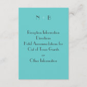 Modern Turquoise-behuizingskaart Informatiekaartje (Voorkant)