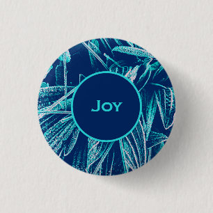 Modern Turquoise Blauw Natuur Custom Christelijk J Ronde Button 3,2 Cm
