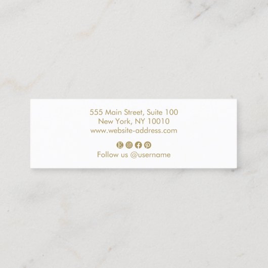 Modern Turquoise Blauw Vet Script Mini Visitekaartje (Achterkant)