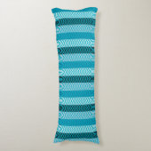 Modern Turquoise Blue Chevron Stripes Pattern Lichaamskussen (Voorkant Verticaal)