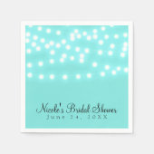 Modern Turquoise Blue & String Lights Elegant Servet (Voorkant)