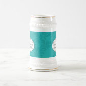 Modern Turquoise Chartreuse Damask Wedding Bierpul (Center)