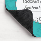 Modern Turquoise Chartreuse Damask Wedding Muismat (Hoek)