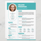 Modern Turquoise CV, CV - (sjabloon) (Voorkant / Achterkant)