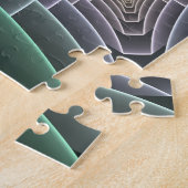 Modern Turquoise Geometric Fractal Art Graphic Legpuzzel (Zijkant)