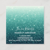 Modern Turquoise Glitter Appointment Card Afsprakenkaartje (Achterkant)