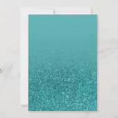 Modern Turquoise Glitter Ombre Girly Foto Aankondiging (Achterkant)