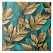 Modern Turquoise Gold Boho verlaat Collectie Tegeltje (Voorkant)