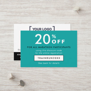 Modern Turquoise Korting Coupon Logo QR