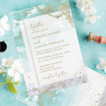Modern Turquoise Lavender Gold Abstract Wedding