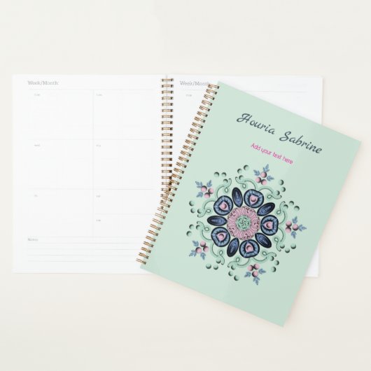 Modern turquoise Pink Floral Mandala Doodles  (Devant avec enveloppe)