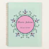 Modern turquoise Pink Floral Mandala Doodles  (Devant)