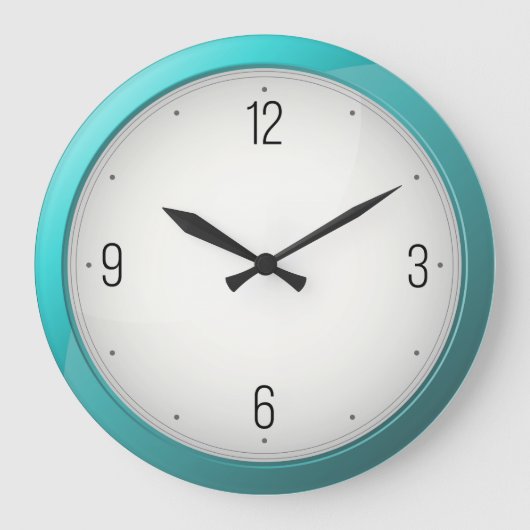 Modern Turquoise Round Wall klokken (Voorkant)