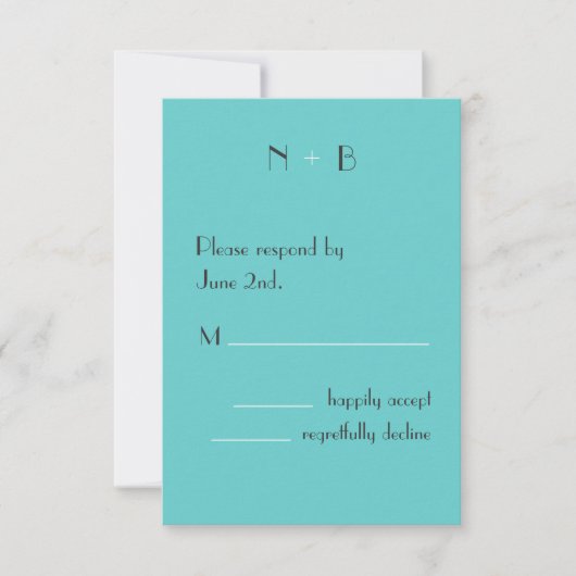 Modern Turquoise RSVP (Voorkant)