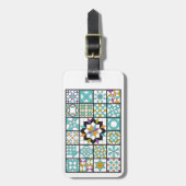Modern Turquoise Sampler Quilt Bagagelabel (Voorkant verticaal)