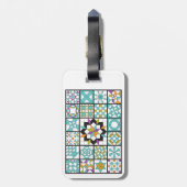 Modern Turquoise Sampler Quilt Bagagelabel (Achterkant verticaal)