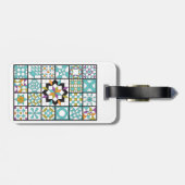 Modern Turquoise Sampler Quilt Bagagelabel (Achterkant horizontaal)