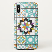 Modern Turquoise Sampler Quilt Case-Mate iPhone Case (Achterkant)