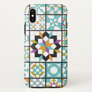 Modern Turquoise Sampler Quilt iPhone X Hoesje