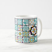 Modern Turquoise Sampler Quilt Coffee Mok (Voorkant rechts)