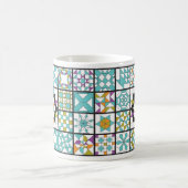 Modern Turquoise Sampler Quilt Coffee Mok (Center)