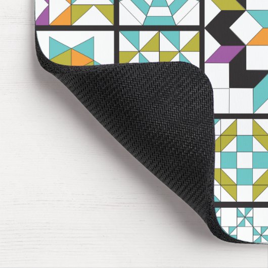 Modern Turquoise Sampler Quilt Mousepad Muismat (Hoek)