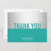 Modern Turquoise & Silver Makeup Artist Hartelijk  Briefkaart (Voorkant / Achterkant)