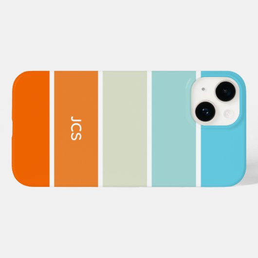 Modern Turquoise Sinaasappel Groen Kleurblok Case-Mate iPhone Case (Achterkant (horizontaal))