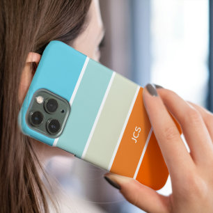 Modern Turquoise Sinaasappel Groen Kleurblok Case-Mate iPhone 14 Hoesje