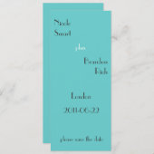 Modern Turquoise slaat de datum op Save The Date (Voorkant / Achterkant)