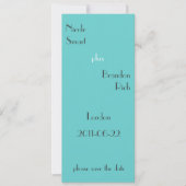 Modern Turquoise slaat de datum op Save The Date (Voorkant)