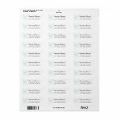 Modern Turquoise Starfish Return Address Label (Full Sheet)