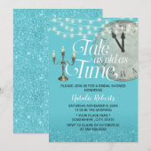 Modern Turquoise Tale zo oud als Time Vrijgezellen Kaart (Voorkant / Achterkant)