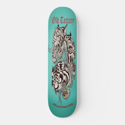 Modern  turquoise Tiger Skateboard No.4 (Voorkant)