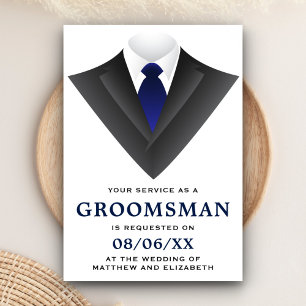Modern Tuxedo Groomsman Aanvraag Kaart