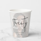 Modern Twenty Birthday Custom Party Cup Papieren Bekers (Voorkant)