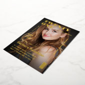 Modern Twenty One 21st Birthday Magazine Goud Folie Uitnodiging (Gedraaid)