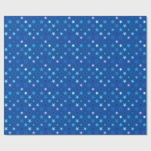 Modern Twinking Stars, Cobalt Blue en Turquoise Cadeaupapier (Vlak)