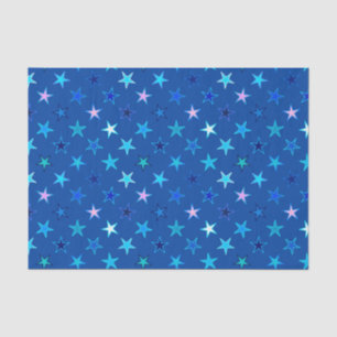 Modern Twinking Stars, Cobalt Blue en Turquoise Tissuepapier