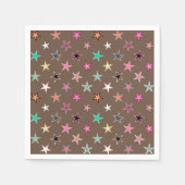 Modern Twinking Stars, Taupe Tan & multi Pastels Servetten (Voorkant)