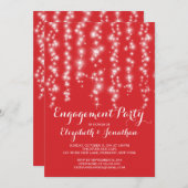 Modern Twinkle Lights Engagement Party Kaart (Voorkant / Achterkant)