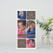 Modern Twins Photo Boy Girl Faire-part de naissanc (Debout devant)