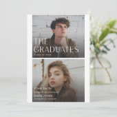 Modern Two Graduates Double Graduation Aankondiging (Staand voorkant)