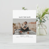 Modern Two Photo Wedding Save the Date (Staand voorkant)