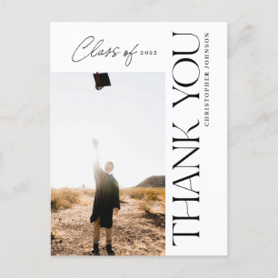 Modern Type Afstuderen Hartelijk dank, foto zwart Briefkaart